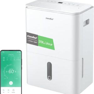 Déshumidificateur 2-en-1 20L/J avec Purification d’Air – COMFEE' Easy Dry 20